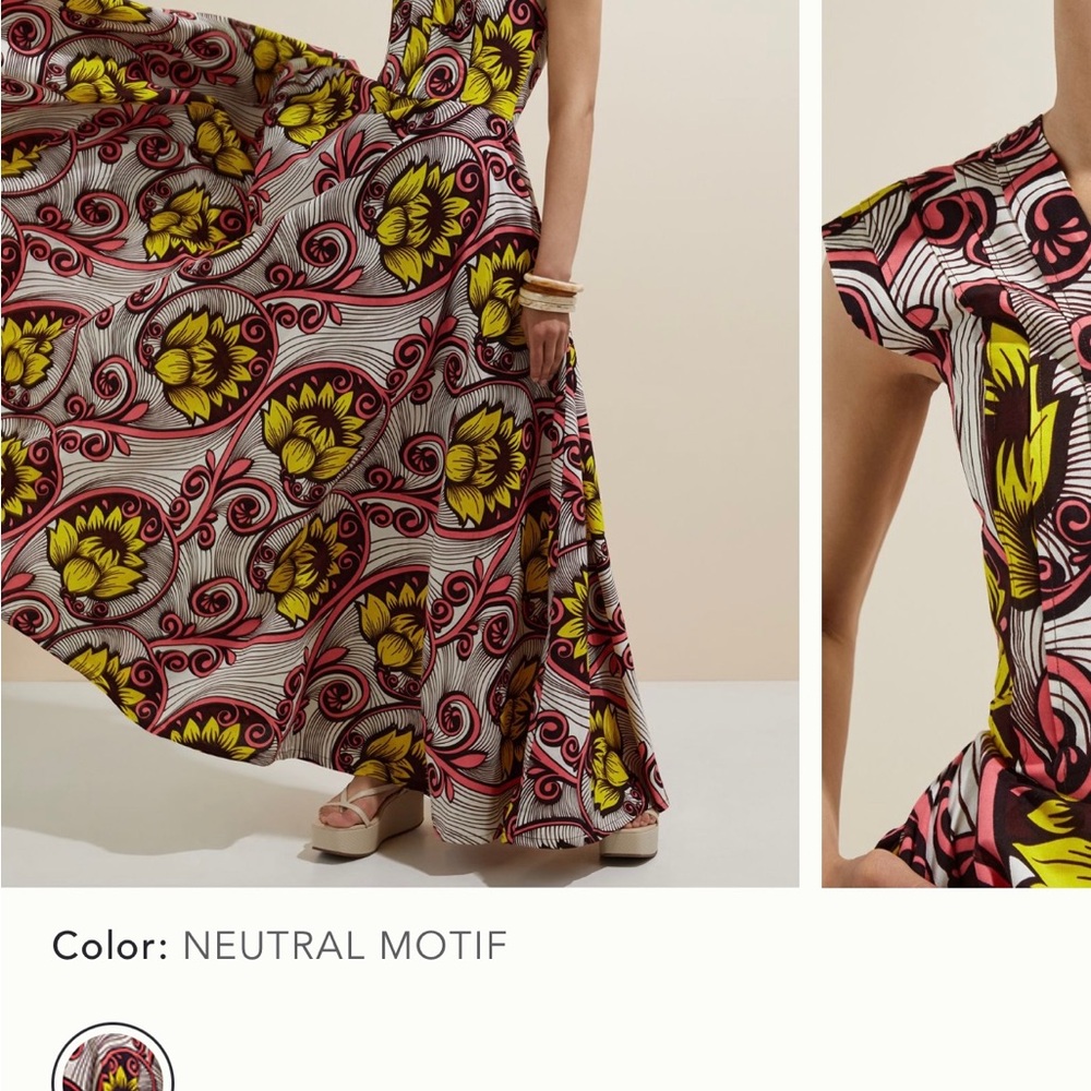 Anthropologie Floral Maxi Dress - Yellow and Red
